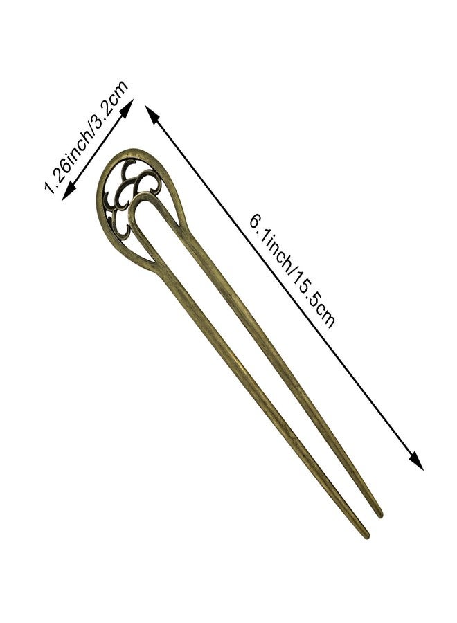 Arvintas 4 PACK Metal U Shaped Hairpin, French Hair Pins, Vintage Hair Sticks Hair Fork Pins Hair Accessories for Women and Girls Hairstyles - Image 2